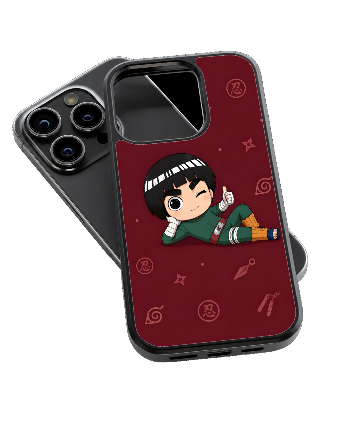 Rock Lee Chibi Character Theme Glass Phone Covr