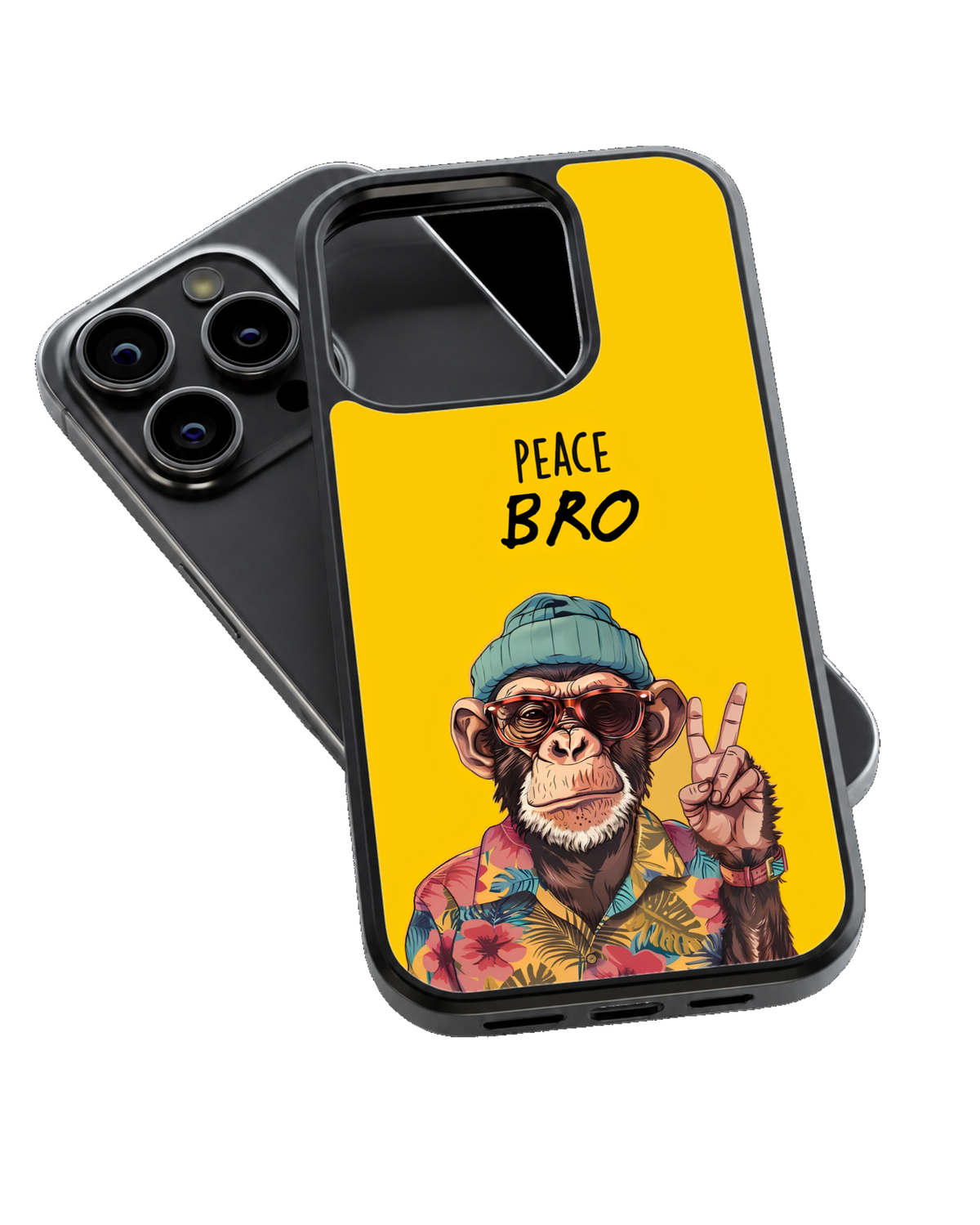 Peace Bro Monkey Aesthetic Glass Phone Covr