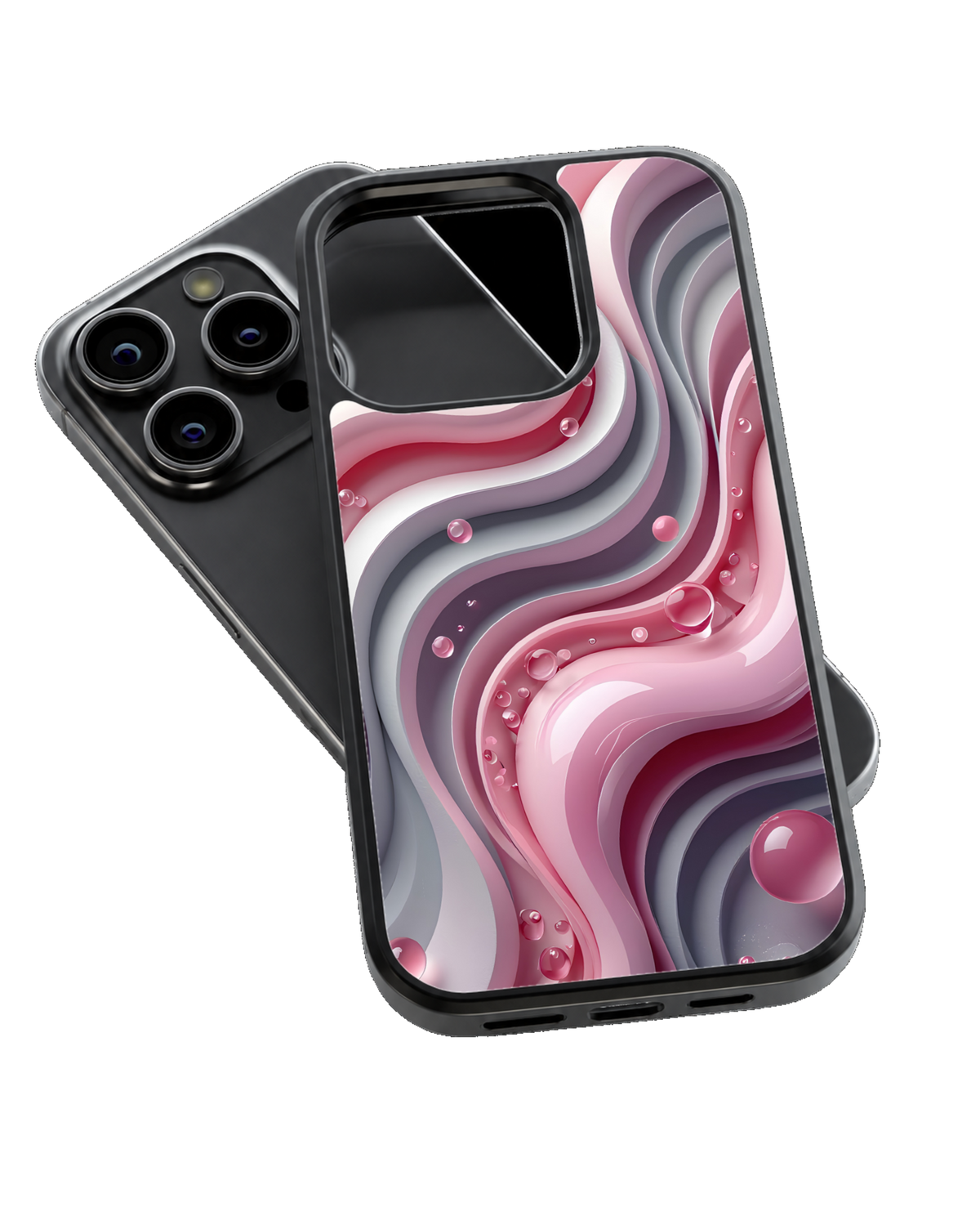 Pink Marble Wave Abstract Premium Glass Phone Covr