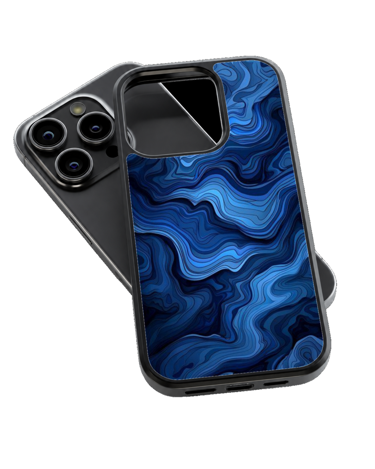 Blue Marble Swirl Abstract Aesthetic Premium Glass Covr