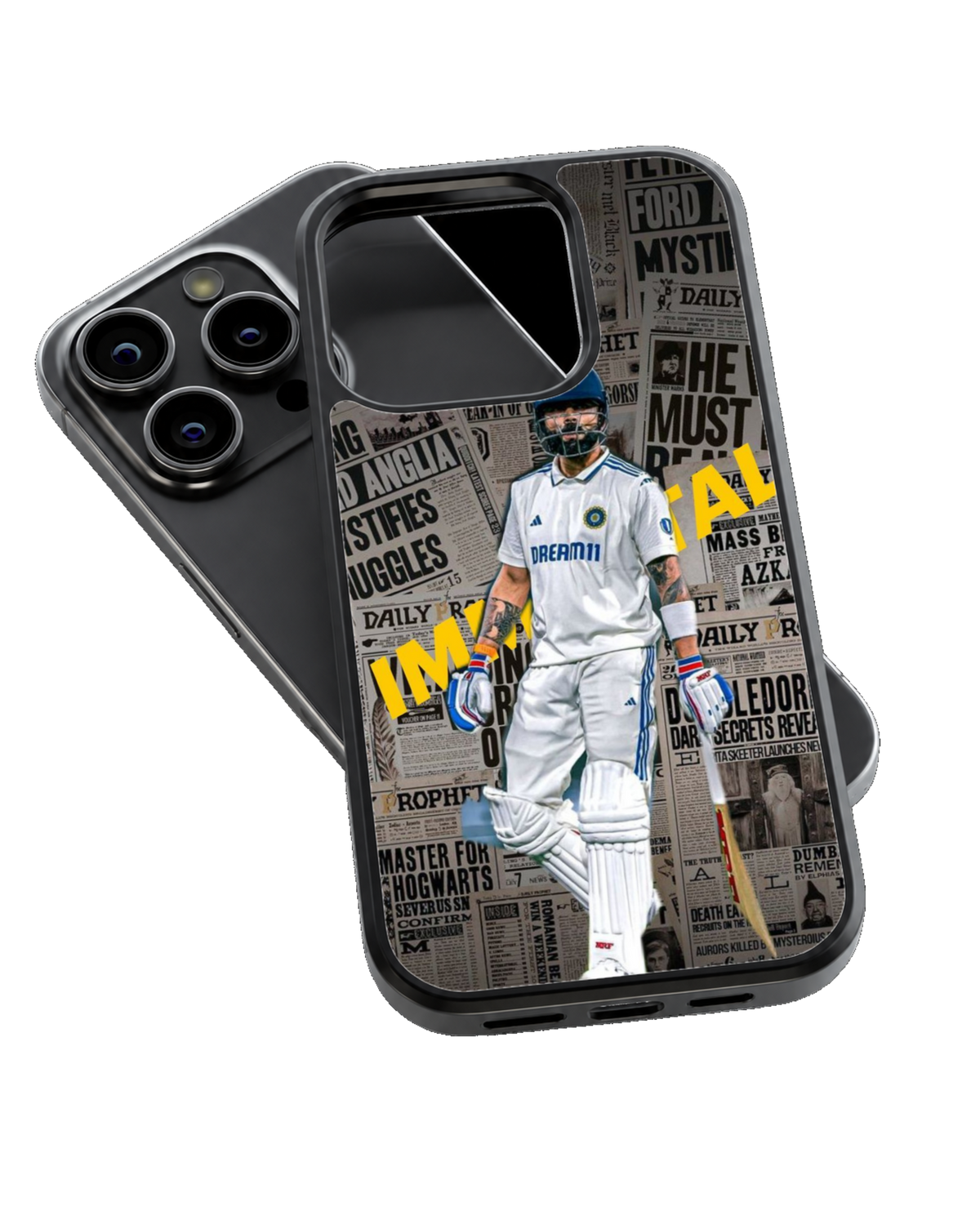 Virat Kohli Test Cricket Newspaper Premium Glass Covr