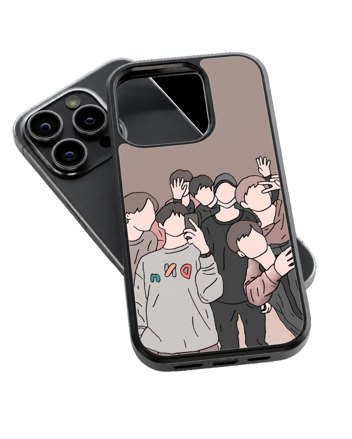 K-Pop BTS Group Faceless Aesthetic Premium Glass Covr