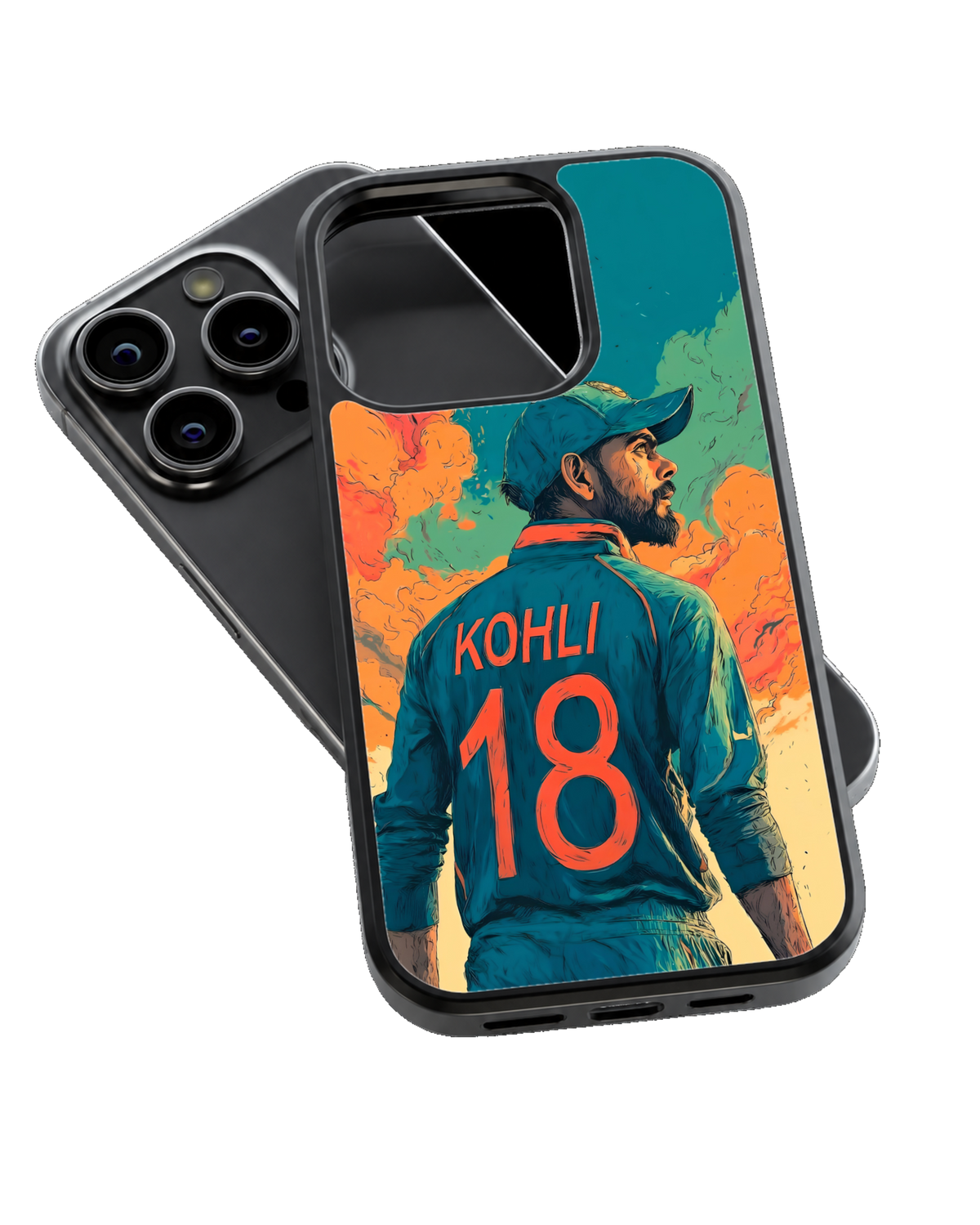 Virat Kohli 18 Artistic Cricket Premium Glass Covr
