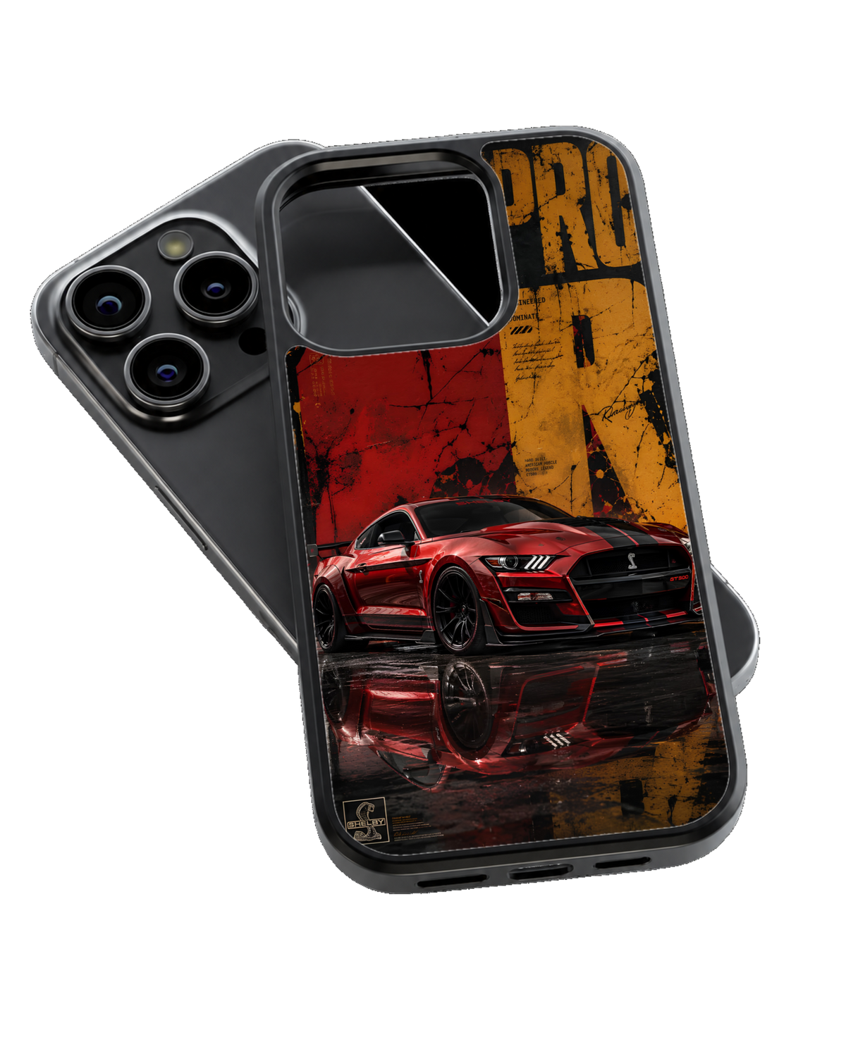 Red Shelby GT500 Mustang Performance Car Premium Glass Covr