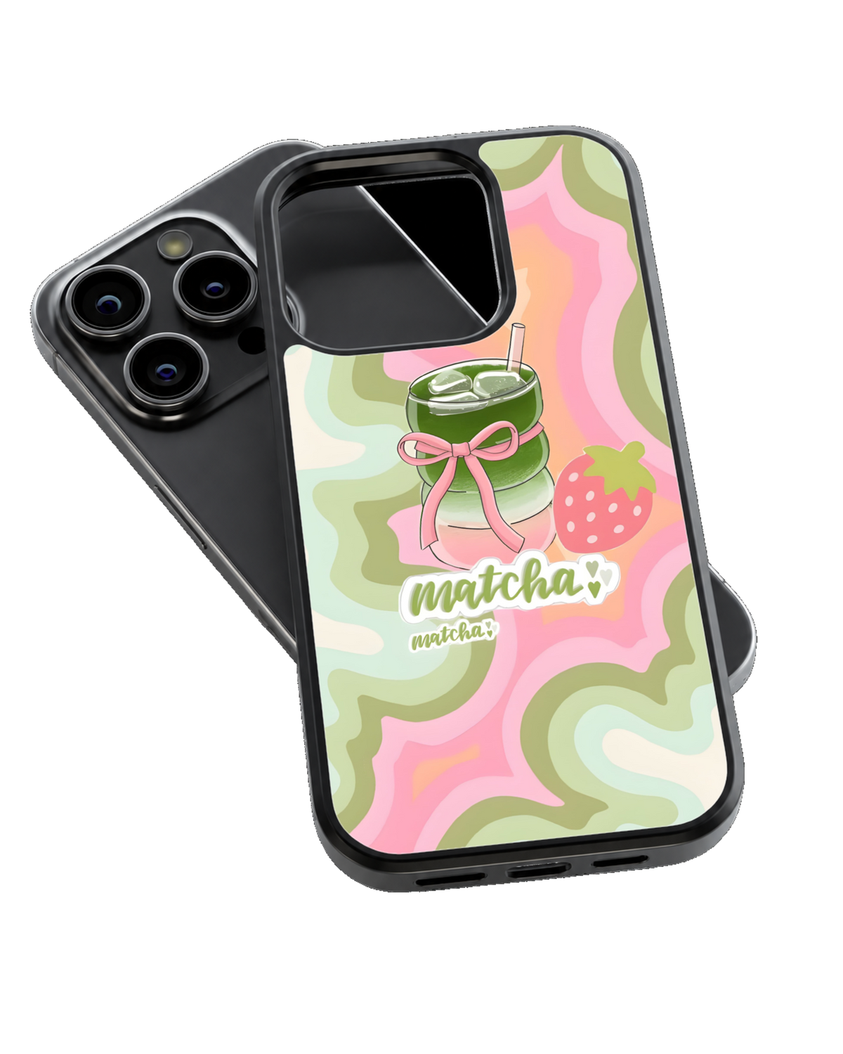 Matcha Bliss Aesthetic Glass Phone Covr