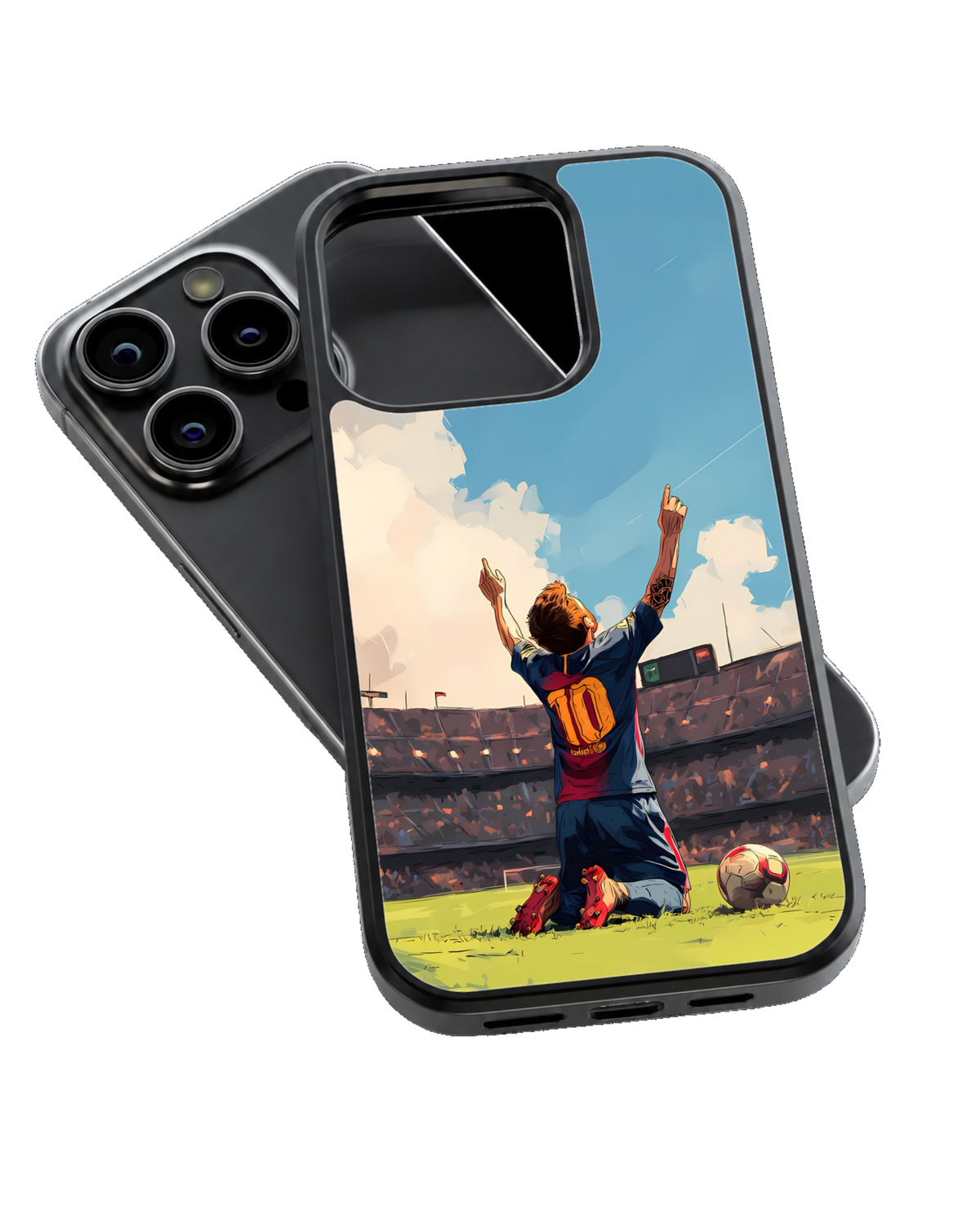 Lionel Messi Football Celebration Premium Glass Covr