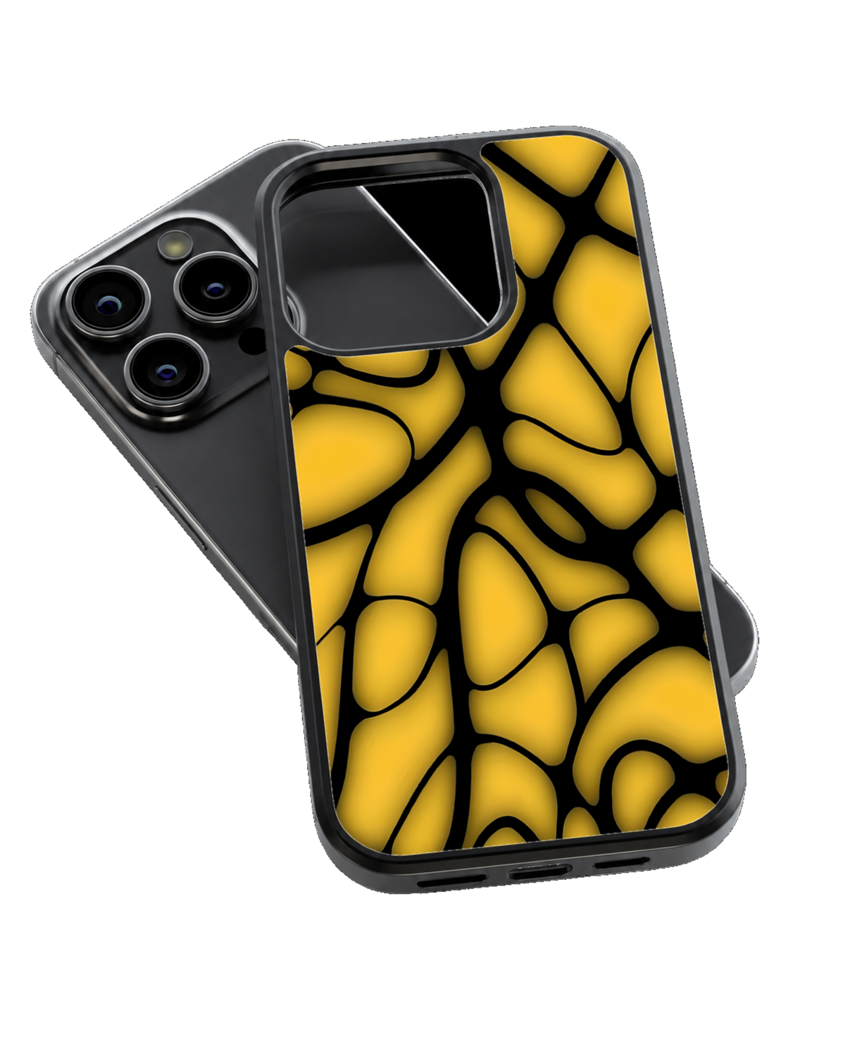 Mustard Yellow Abstract Mosaic Premium Glass Phone Covr