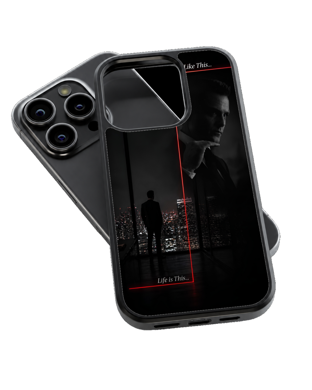 Harvey Specter Suits Black Red Cinematic Aesthetic Premium Glass Covr