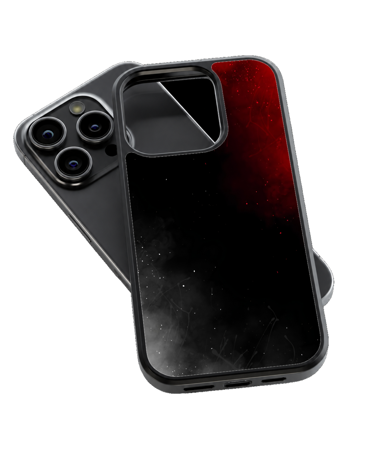 Red & Black Cosmic Smoke Premium Glass Phone Covr