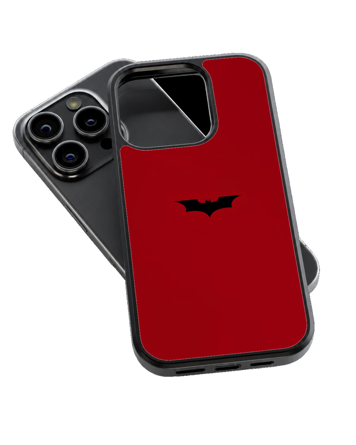Minimalist Batman Inspired Red Premium Glass Phone Covr