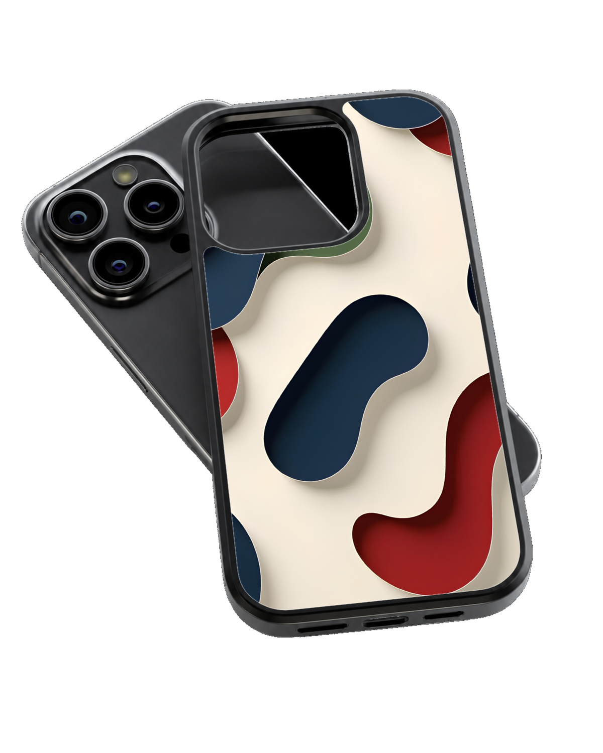 Retro Abstract Organic Shapes Premium Glass Phone Covr