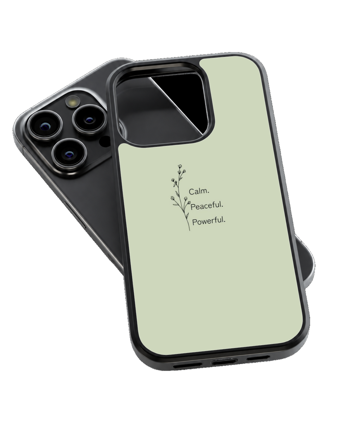 Sage Serenity – Minimalist Sage Green Premium Glass Phone Covr