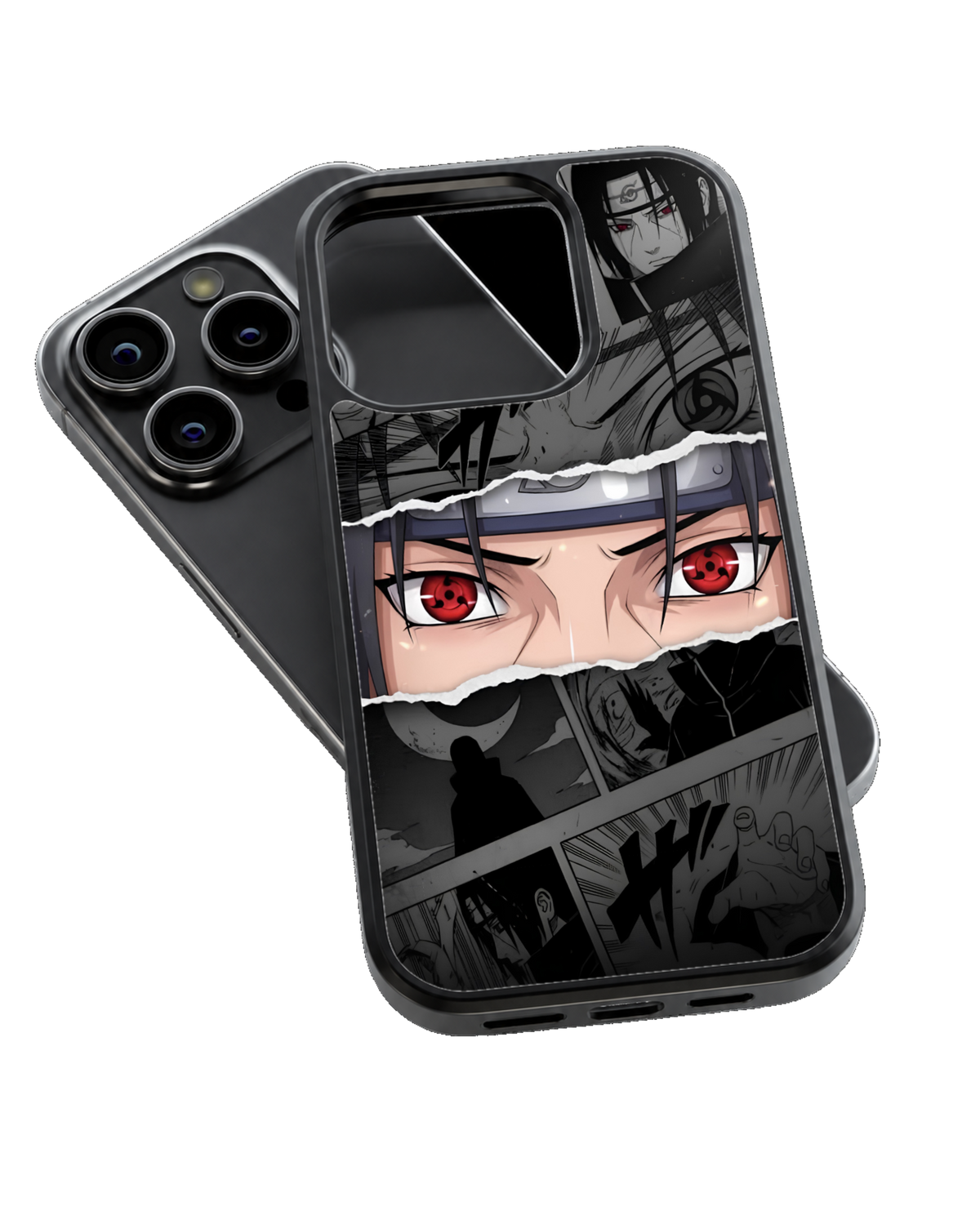 Itachi Uchiha Sharingan Torn Manga Premium Glass Covr