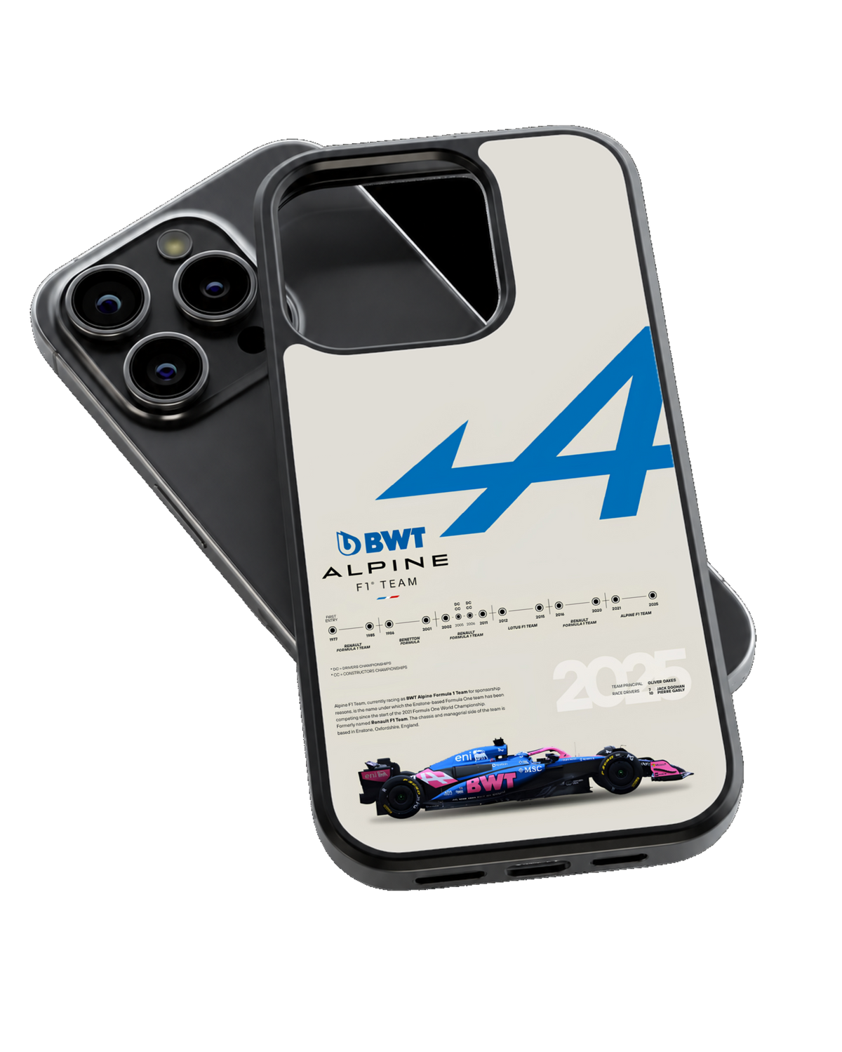 Alpine F1 Racing Aesthetic Premium Glass Phone Covr