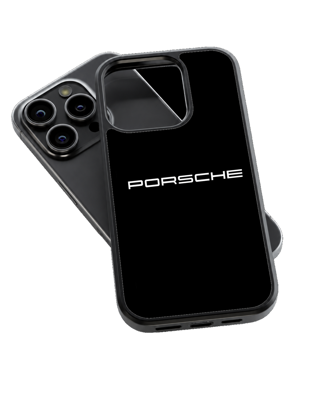 Porsche Inspired Black Premium Glass Phone Covr