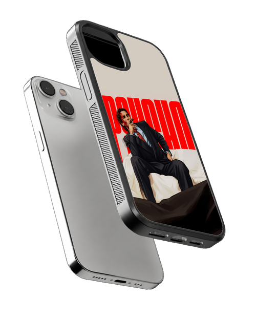 American Psycho Patrick Bateman Red Poster Aesthetic Premium Glass Covr