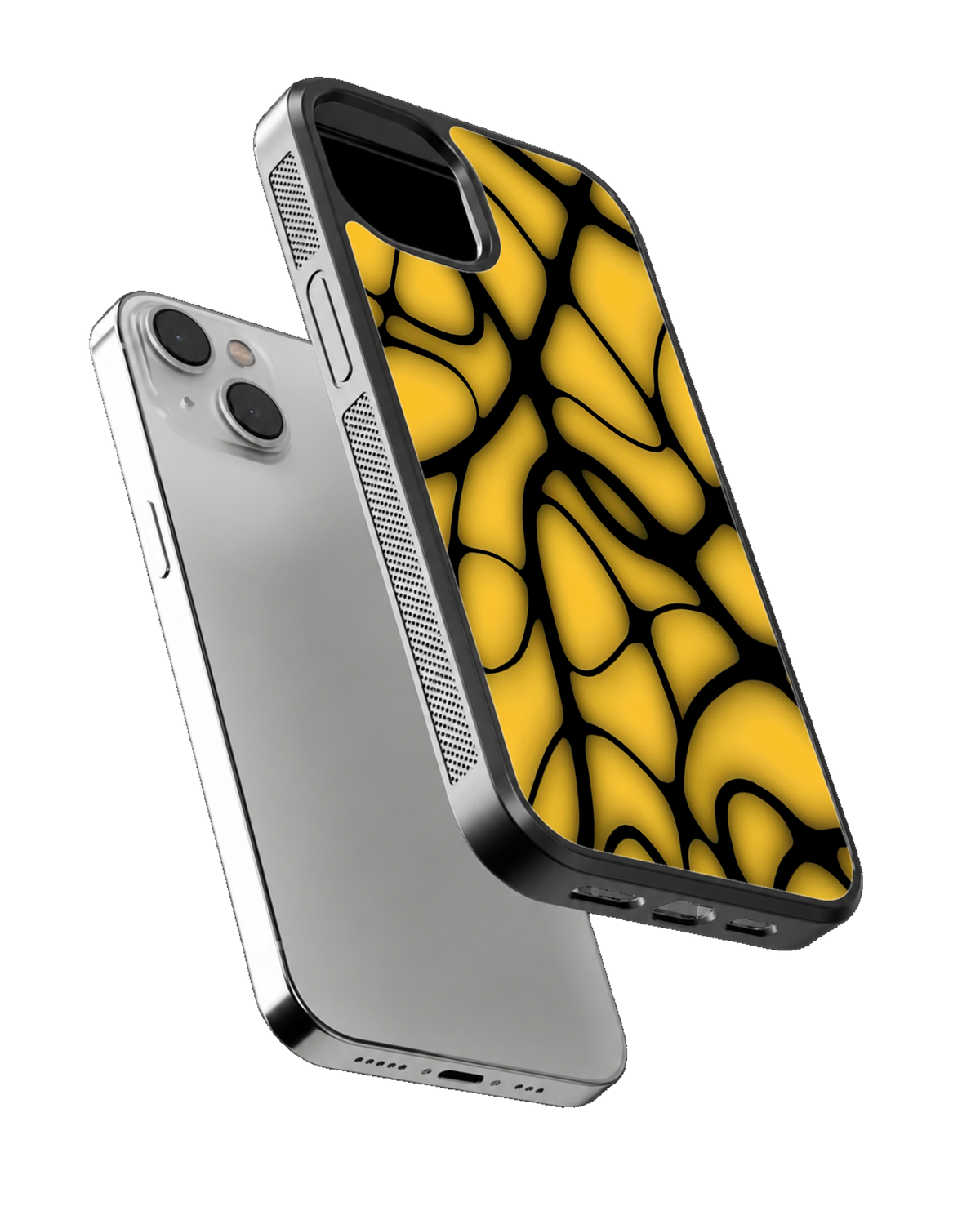 Mustard Yellow Abstract Mosaic Premium Glass Phone Covr