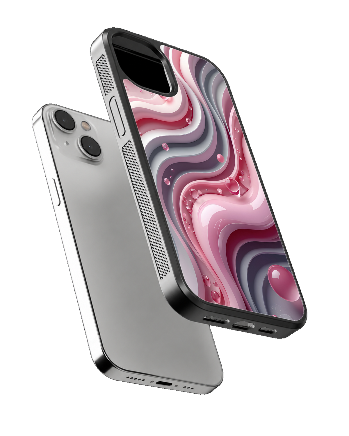 Pink Marble Wave Abstract Premium Glass Phone Covr