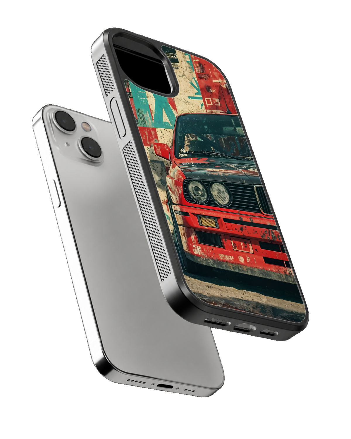 Vintage Racing Car Aesthetic Glass Phone Covr