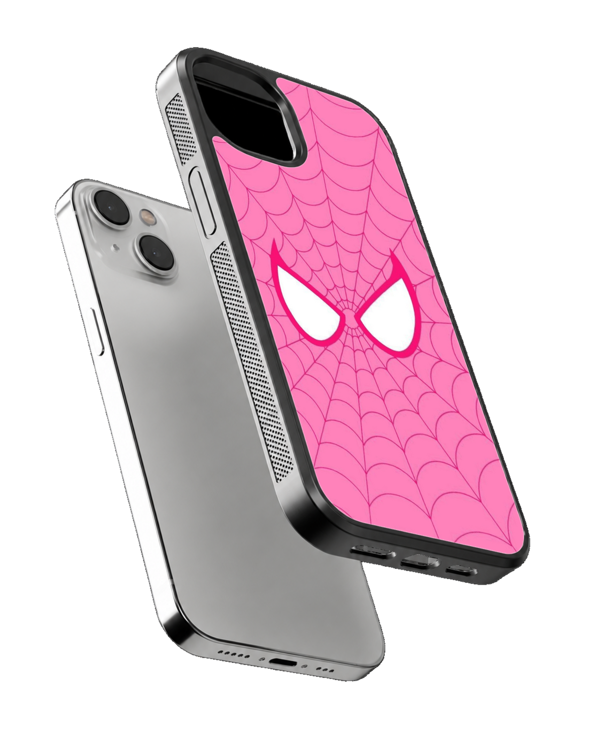 Pink Spider Web Minimalist Spider-Man Inspired Premium Glass Covr