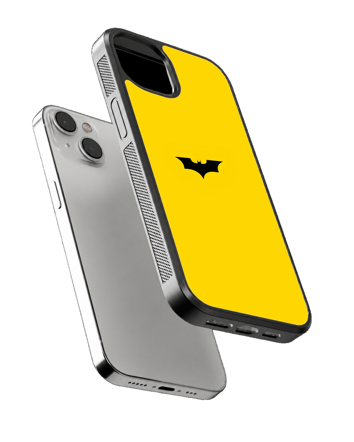 Minimalist Batman Inspired Yellow Premium Glass Phone Covr