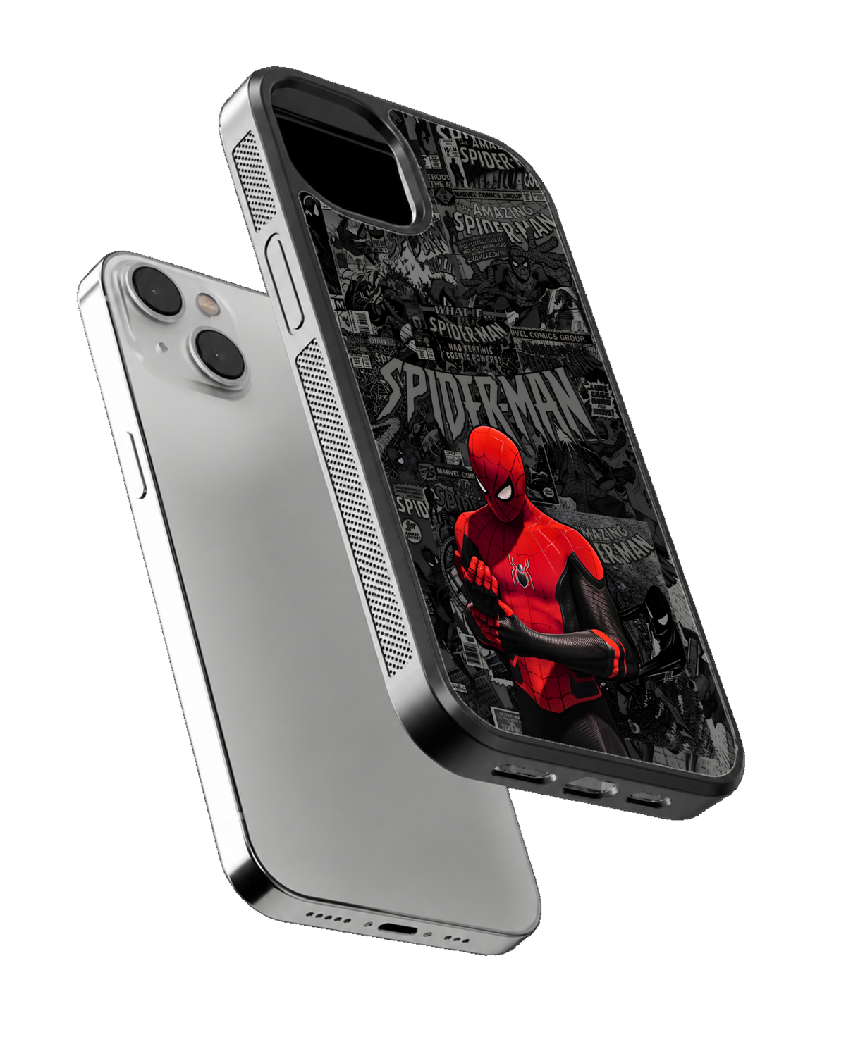 Spider-Man Black & Red Aesthetic Glass Phone Covr