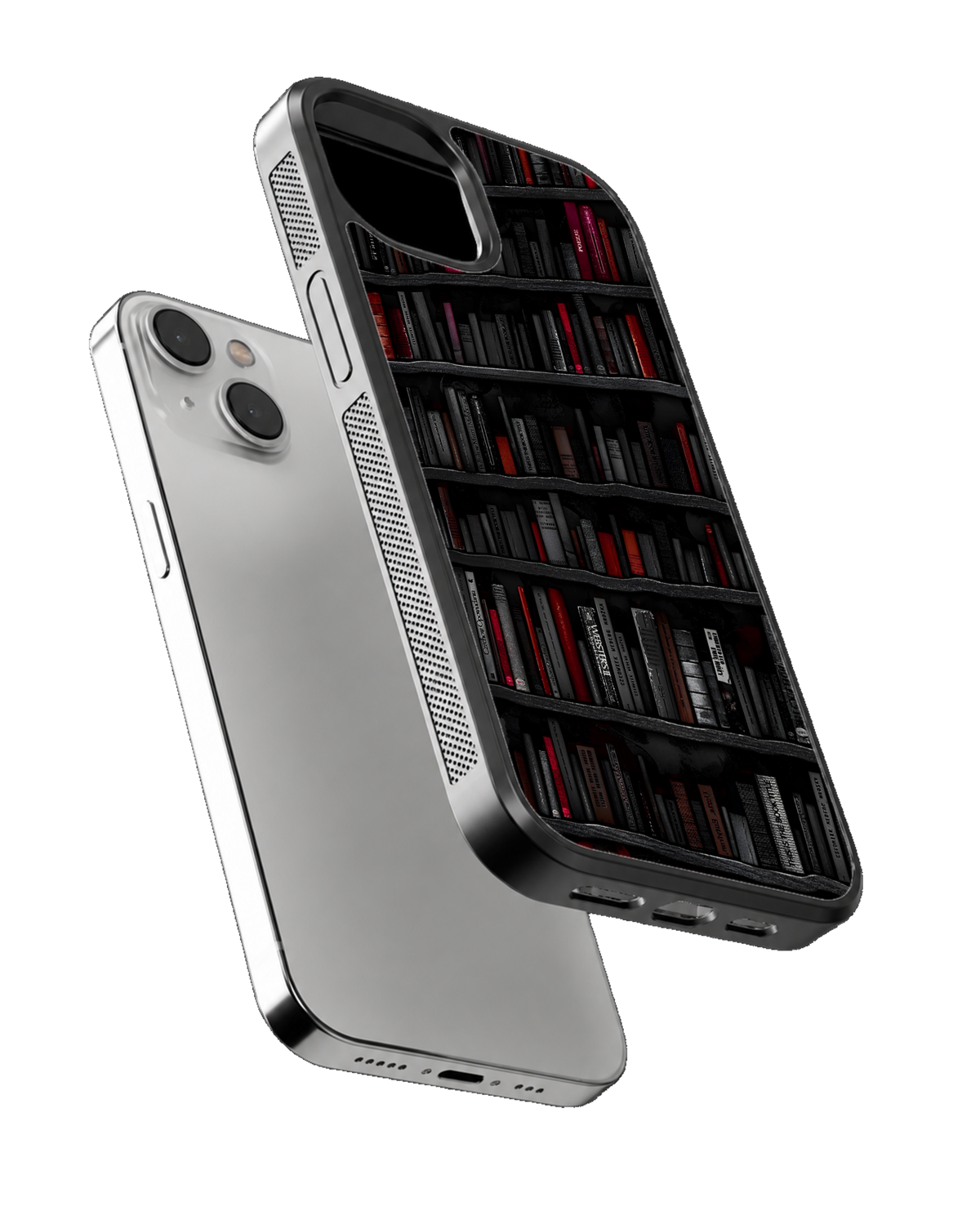 Dark Academia Bookshelf Premium Glass Phone Covr