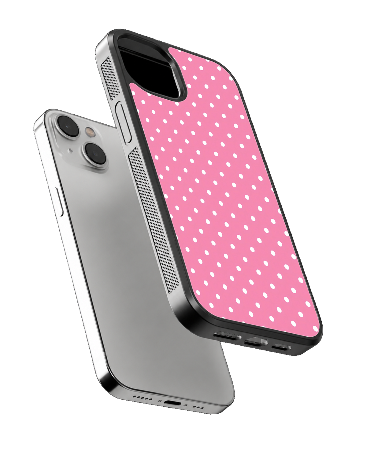 Pink Polka Dot Premium Glass Covr