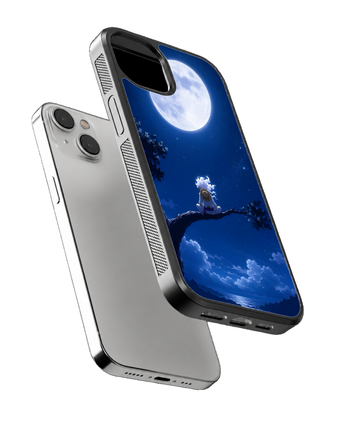 Monkey D Luffy Moon Theme Glass Phone Covr