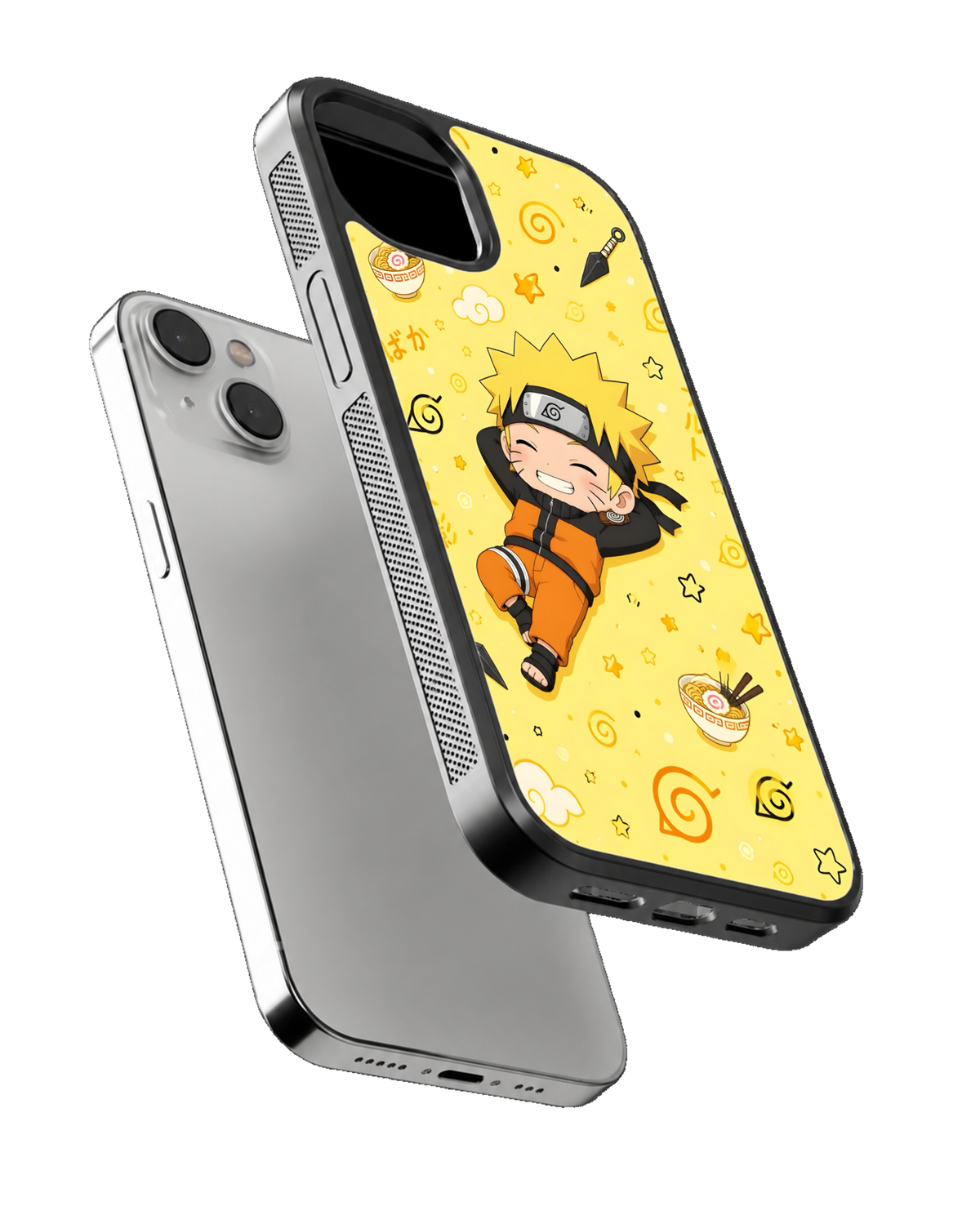Naruto Chibi Character Theme Glass Phone Covr
