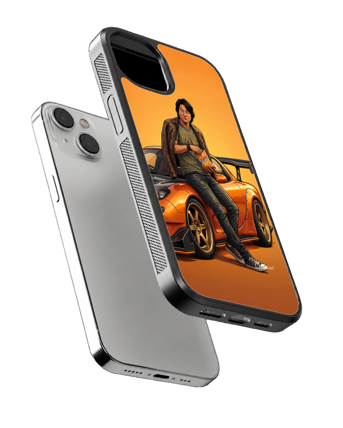 Han Tokyo Drift Orange RX-7 Fast & Furious JDM Car Aesthetic Premium Glass Covr