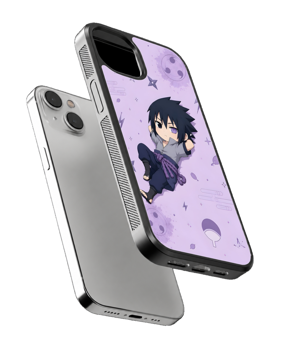 Sasuke Chibi Character Theme Glass Phone Covr