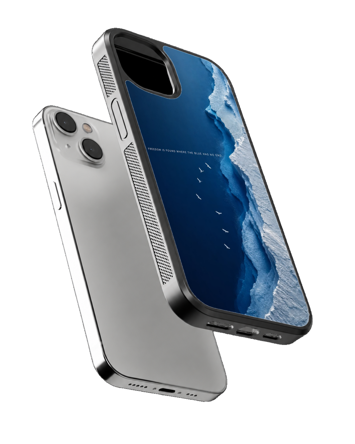 Freedom Blue Ocean Aesthetic Minimalist Nature Premium Glass Covr