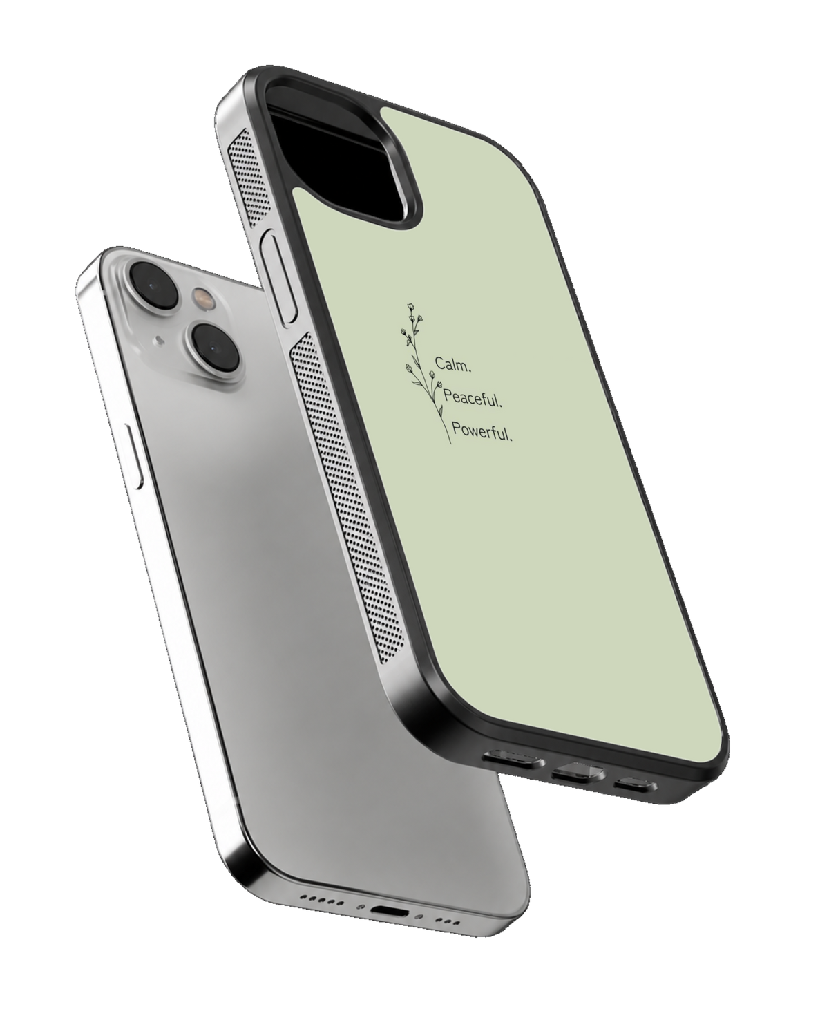 Sage Serenity – Minimalist Sage Green Premium Glass Phone Covr