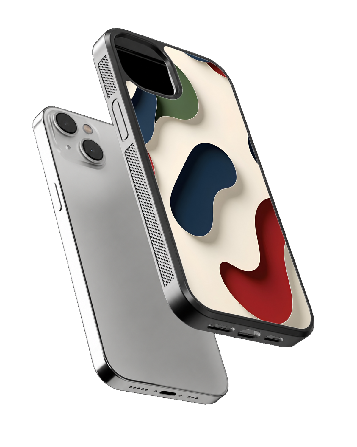 Retro Abstract Organic Shapes Premium Glass Phone Covr