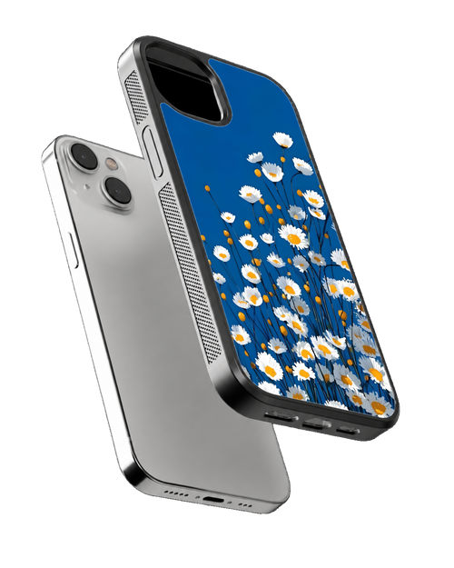 Aesthetic White Flower & Blue Floral Phone Covr