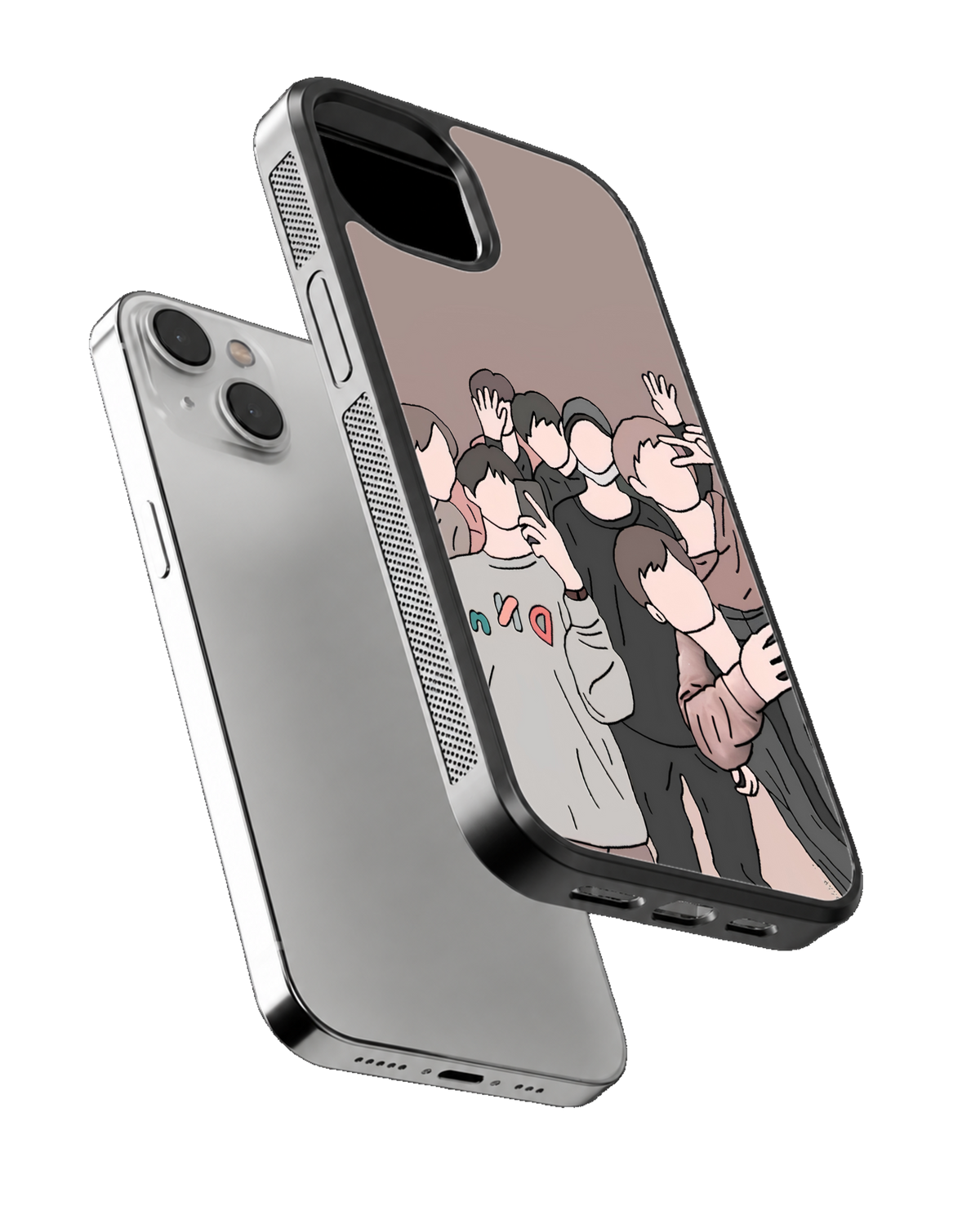 K-Pop BTS Group Faceless Aesthetic Premium Glass Covr