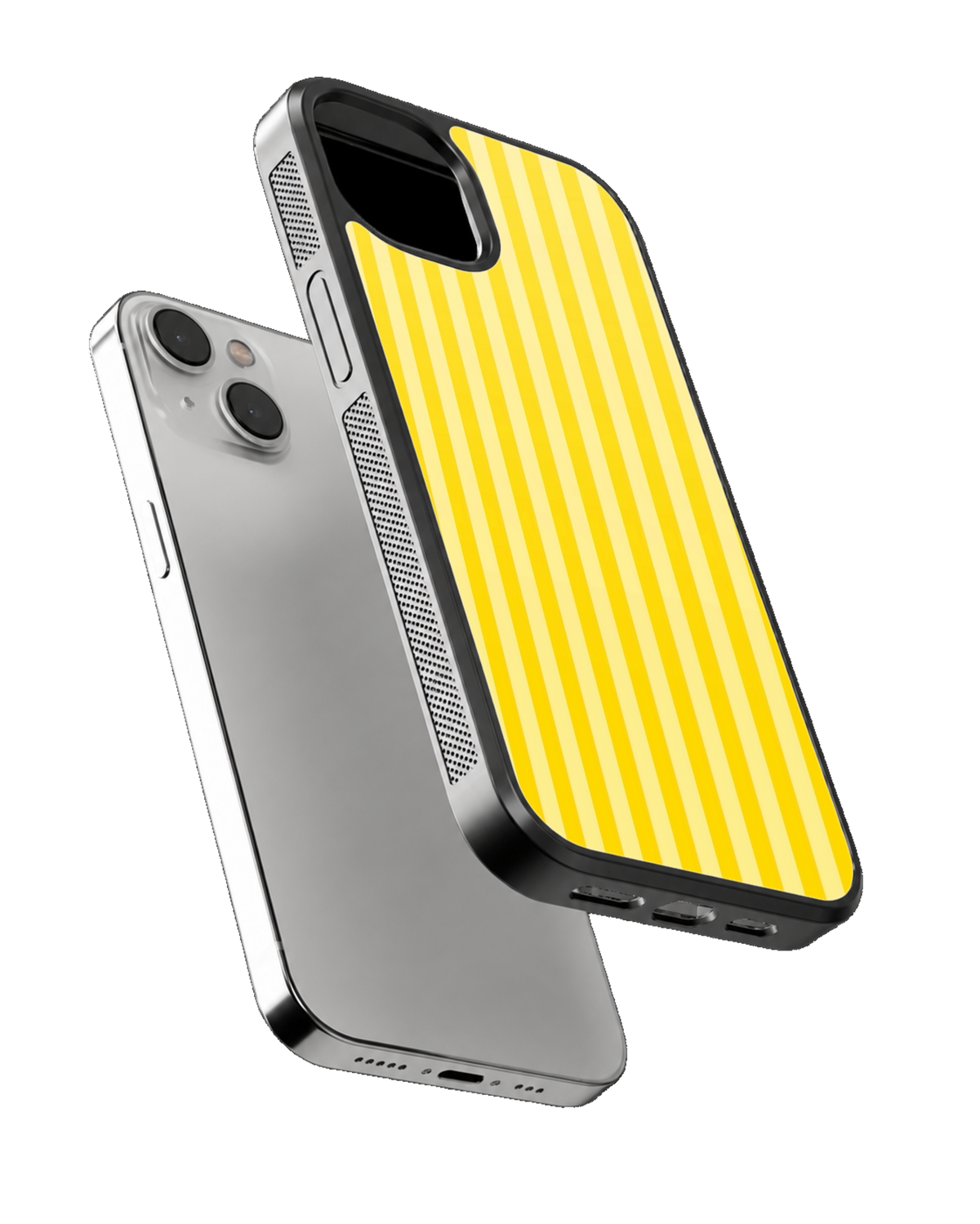 Yellow Striped Minimalist Aesthetic Premium Glass Covr