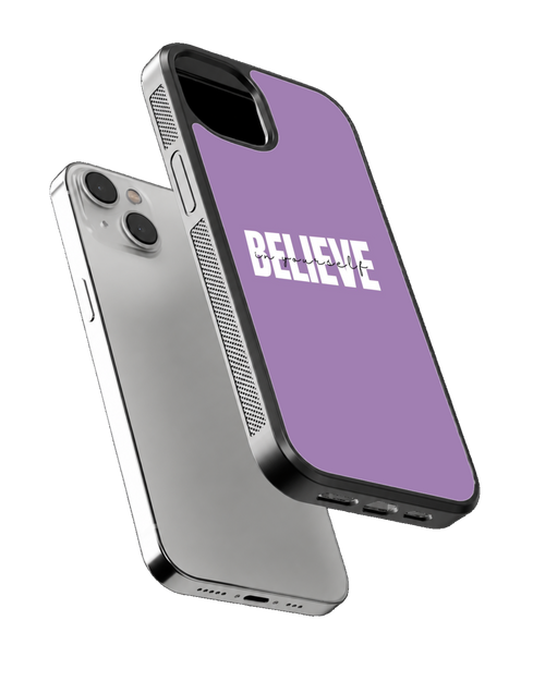Believe In Yourself Purple Motivational Quote Premium Glass Covr