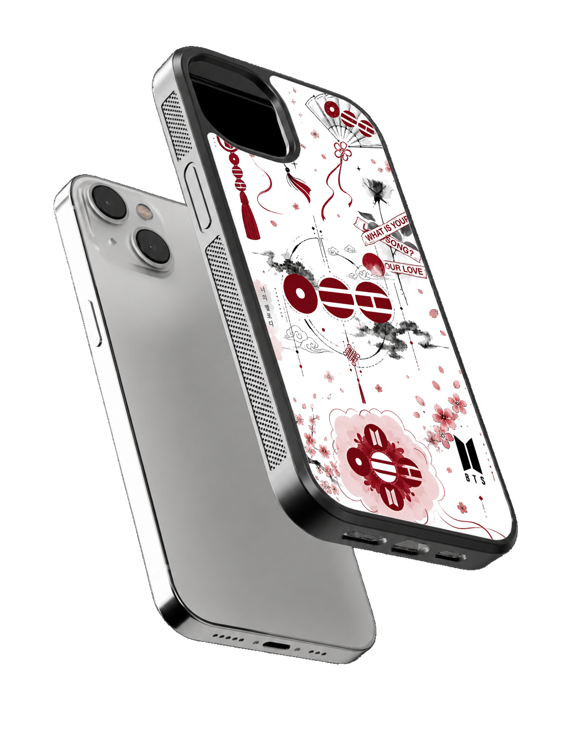 BTS Korean Aesthetic Cherry Blossom Premium Glass Covr