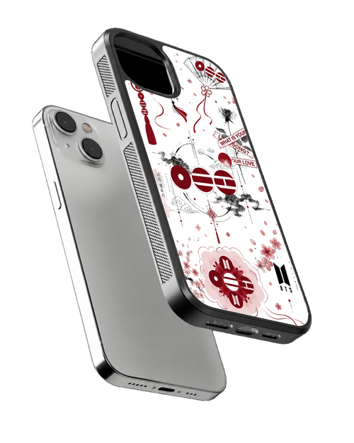 BTS Korean Aesthetic Cherry Blossom Premium Glass Covr