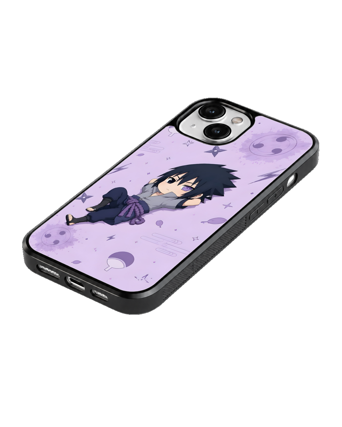 Sasuke Chibi Character Theme Glass Phone Covr