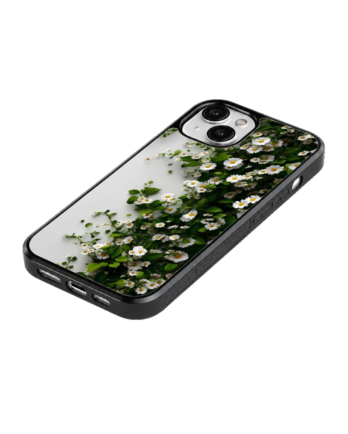 Aesthetic White Flower & Green Botanical Phone Covr