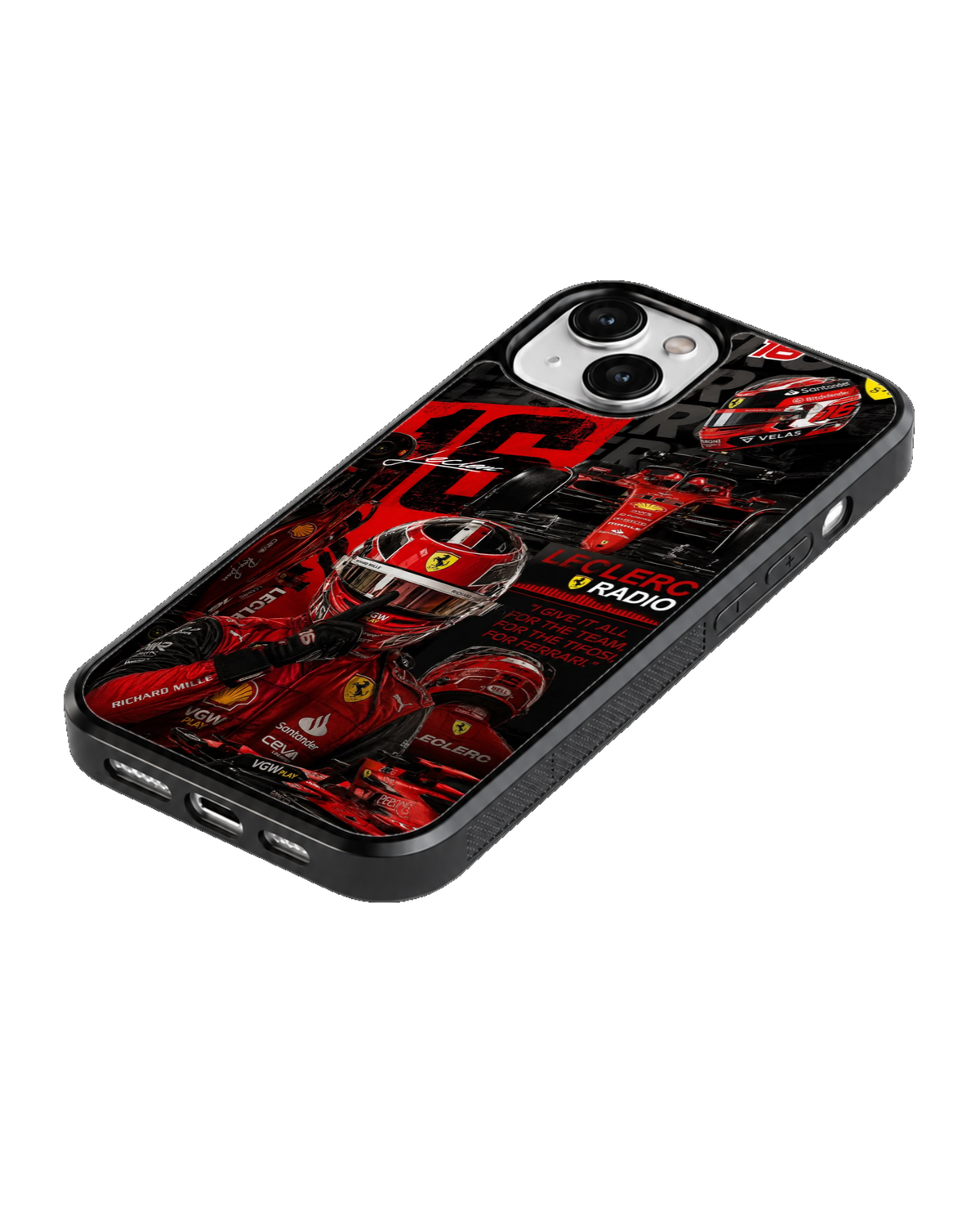 Ferrari F1 #16 Formula 1 Racing Driver Red Motorsport Premium Glass Covr