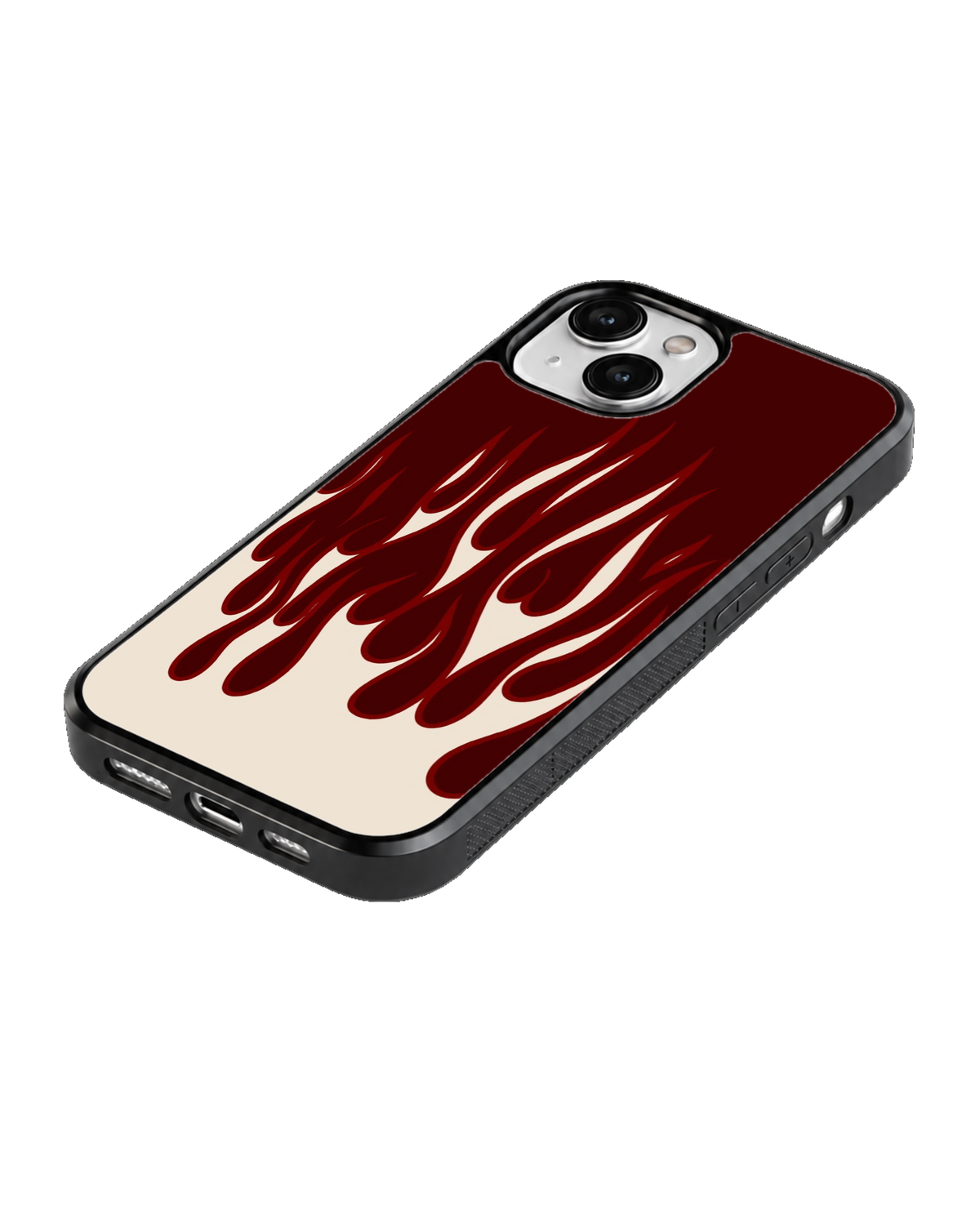 Dark Red Flame Drip Abstract Streetwear Aesthetic Premium Glass Covr