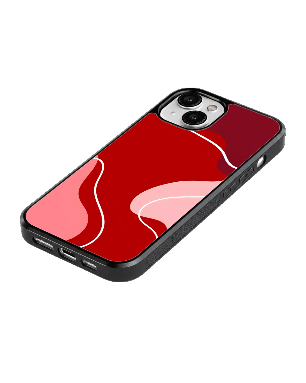 Red & Pink Abstract Wave Minimalist Aesthetic Premium Glass Covr