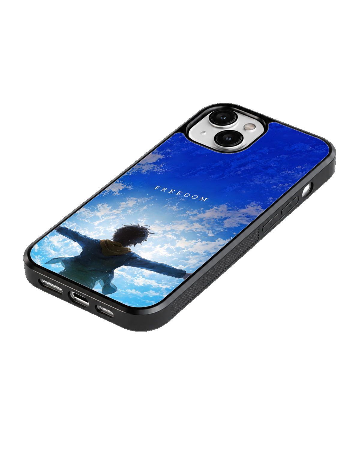 Eren Yeager AOT Freedom Blue Theme Glass Phone Covr