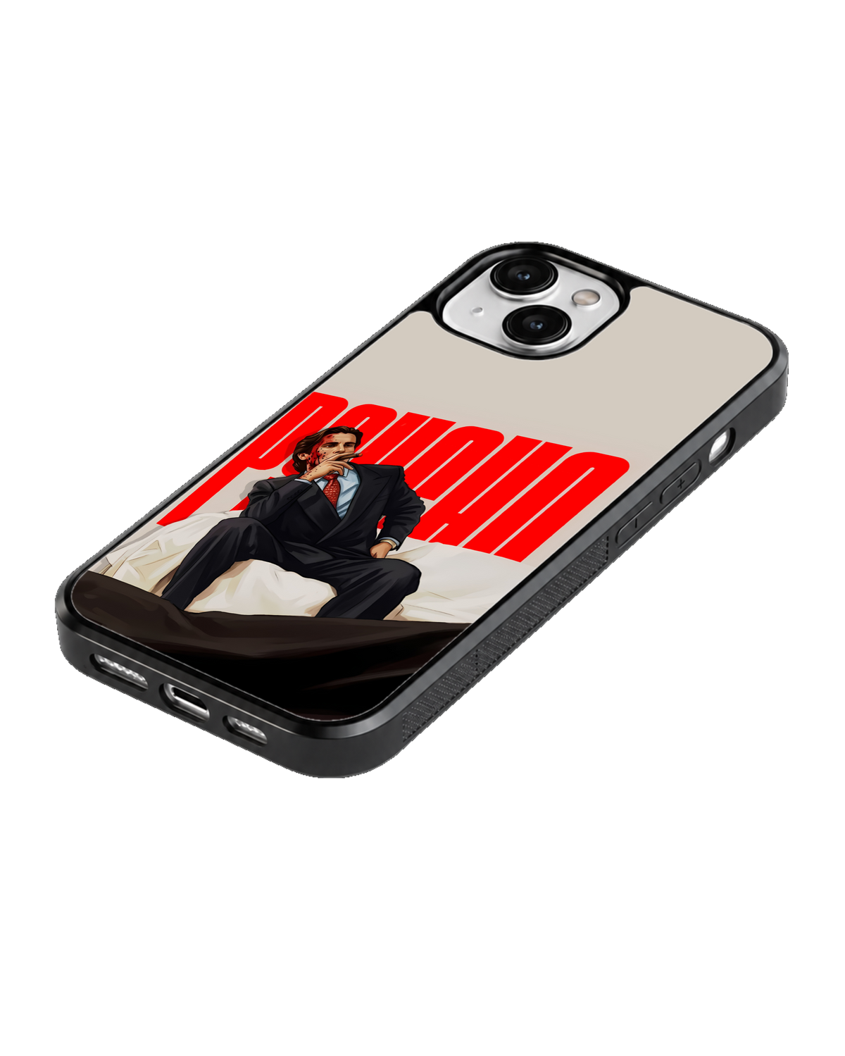 American Psycho Patrick Bateman Red Poster Aesthetic Premium Glass Covr