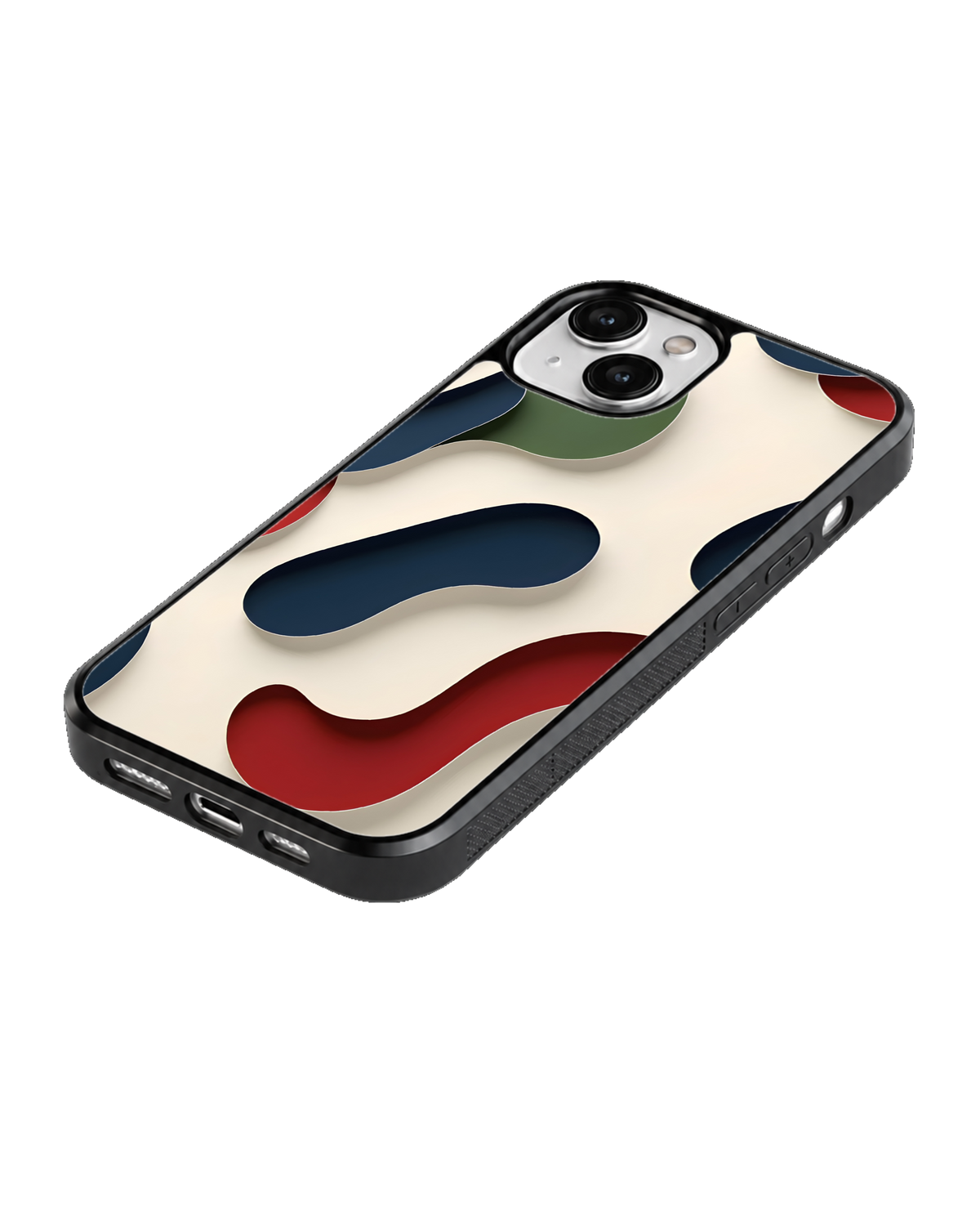 Retro Abstract Organic Shapes Premium Glass Phone Covr