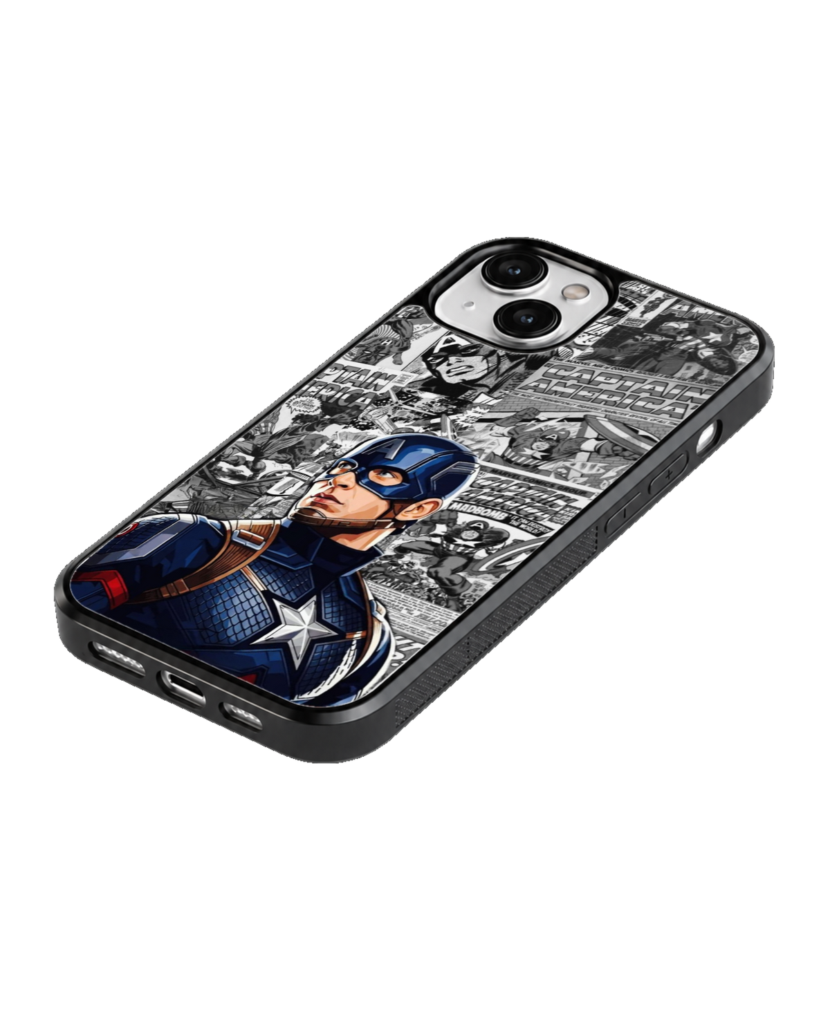Captain America Vintage Comic Collage Premium Glass Covr